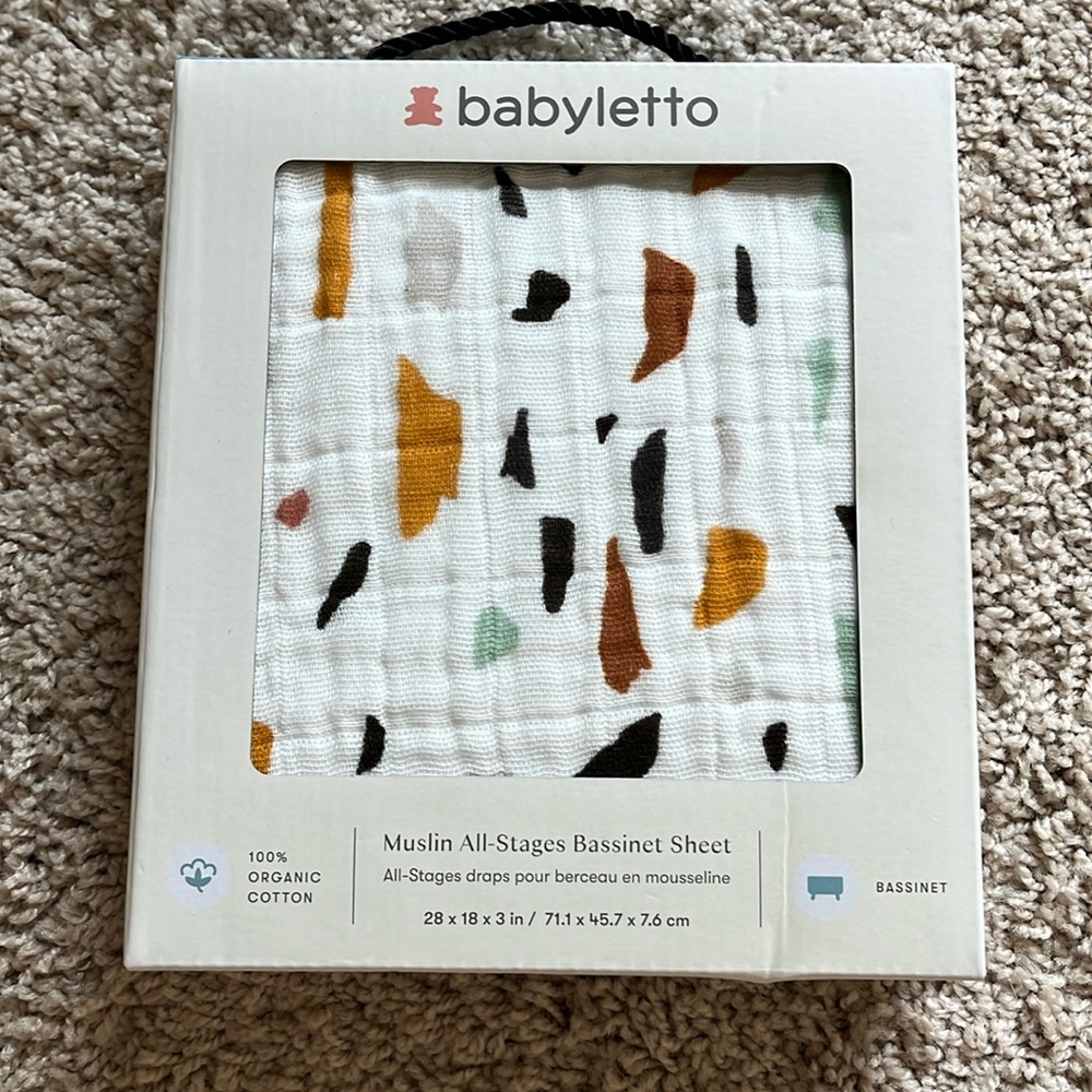 Babyletto Terrazzo Muslin Bassinet Sheet